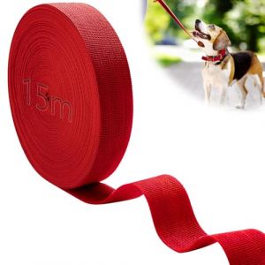 Mbsomnus 15M Sangle Couture Nylon Rouge Sangles Coton 50 mm Ruban de Sac à Dos Polyester Sangle Sac Bandouliere au Mètre pour DIY Tissu Ceinture Sacs à Main pour Chiens Bagages Cadeau Voyage (CZDZ, neuf)