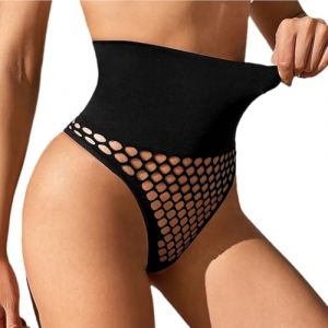 GUSXPPD String Gainante Ventre Plat, Invisible Gaine Culotte Gainante Sculptante Amincissante, Taille Haute Gaine Amincissante, Invisible Thong Panty Pant, Body Shaper Shapewear Thong Panty (Noir, M) (Lokfoo Direct, neuf)
