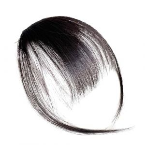 Frange de cheveux humains &agrave; clipser &ndash; Frange de cheveux humains &agrave; clipser &ndash; Extensions de cheveux &agrave; clipser pour femme &ndash; Frange incurv&eacute;e pour un usage quotidien (spraiy, neuf)