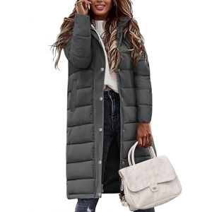 Vancavoo Manteau Femme Hiver Doudoune Long Blouson Matelass&eacute;e L&eacute;g&egrave;re Manteaux &agrave; Capuche Chaud Veste Zipp&eacute; Parka Jacket,Gris fonc&eacute;,M (XT-Direct, neuf)