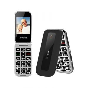 artfone F20 GSM Téléphone Portable Senior Clapet Débloqué丨Téléphone Portable Senior à Clapet丨Grandes Touches丨Bouton SOS丨écran de 2.4" 丨Batterie 1300 mAh丨Radio FM丨Appel Rapide丨double Carte SIM - Noir (Yujie communication, neuf)