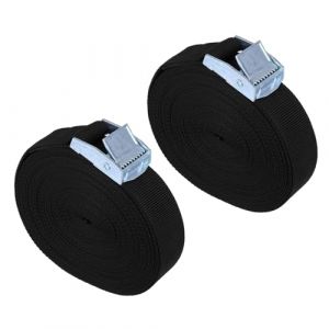Lot de 2 Sangles D'arrimage,Sangles à Cliquet,Sangles D'arrimage,Sangles d'arrimage avec Boucle,Sangles à Cliquet Réglables,Sangle de Fixation,pour Porte vélos de Moto,3m *25mm,Noir (LIYANHO, neuf)