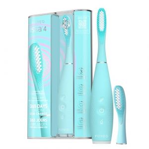 FOREO ISSA 4 Brosse à dent électrique sonique 4-en-1 rechargeable – brosse a dent souple, blanchiment dentaire, tête remplaçable 12 mois, nettoyage ultra-hygiénique - Arctic Blue (Foreo, neuf)