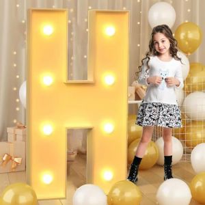 Lettre H g&eacute;ante lumineuse &agrave; DEL de 70 cm, panneau lumineux en mosa&iuml;que pour chapiteau, lettres LED pour Saint-Valentin, anniversaire, No&euml;l, Nouvel An (TaiYuanCaiYiDianZiShangWuYouXianGongSi, neuf)