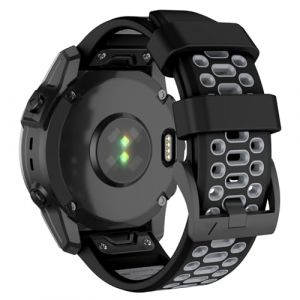 ISABAKE 26mm Quick Fit Bracelet pour Garmin Fenix 6X Pro/Fenix 6X /Fenix 7X/Fenix 5X,Sport Silicone Bracelets pour Fenix 5X Plus/Fenix 3/Fenix 3 HR/Garmin Epix Pro 51mm/Descent MK1/Enduro/Enduro 2 (Isabake, neuf)