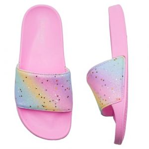 WateLves Claquette Enfant Fille Gar&ccedil;on Chaussons Enfants Tongs Sandales &eacute;t&eacute; Plage Piscine Pantoufles Chaussures de Douche Antid&eacute;Rapantes(Paillettes d'&eacute;toiles 28EU) (MingZhaoMaoYi-EU, neuf)