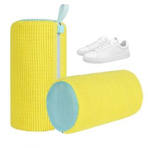 Lot de 2 sacs de lavage pour chaussures - Nettoyage à 360 ° - Absorbe les chocs et réduit le bruit - Réutilisable - Pour machine à laver - Jaune (JEYTIFUL ®, neuf)