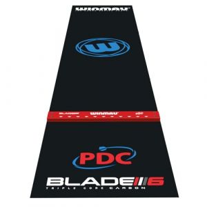 WINMAU Pro Zone Precision PVC Tapis de fléchettes avec fléchettes surélevées intégrées Oche Line - Pleine Longueur - Design Noir élégant - Accessoires de fléchettes Professionnels (WINMAU, neuf)