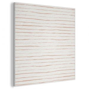 MuchoWow© Panneau Mural 60x60 cm decoratif Acoustique Traitement pour Home Tableau Mur Feutre Panneaux Acoustiques Muraux Insonorisation Terracotta - Rayures - Blanc (MuchoWow GmbH, neuf)