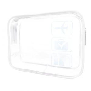 Trousse de Toilette Avion Cabine Trousse de Toilette Transparent Voyage Trousse pour Femme Homme - 19cmX15cm (Blanc) (Injoyful, neuf)