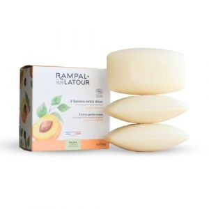 Rampal Latour - 3 Savonnettes surgrasses Bio - Nettoyant Mains et Corps - 3x150g (Abricot) (RAMPAL LATOUR, neuf)