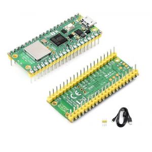 Pico 2 W with Pre-Soldered Header Compatible with Raspberry Pi Pico 2 W Board, Pico 2 W Kit +USB Cable, 2.4GHz 802.11n WiFi and Bluetooth 5.2, RP2350 Chip, Dual-Core& Dual-Architecture Design (Wonrabai, neuf)