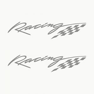 Autodomy Autocollants Racing Sport Tuning JDM OEM | Stickers Voiture Tuning 2 Unités pour Voiture | Autocollant Voiture Sport (Argent) (Domy Company, neuf)