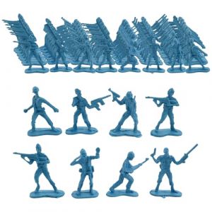 Larfraecy Ensemble de Jeu Militaire de 100Pcs Soldat Militaire Jouet Soldats en Plastique Figurines Militaires et Accessoires d'Équipement d'Arme pour Combat Militaires Petits Soldats (Bleu) (XMNBPLUS, neuf)