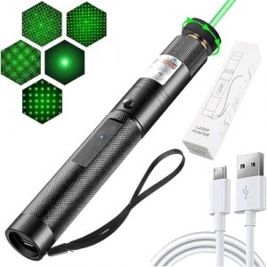 Pointeur Laser Vert Jouets Interactifs pour Chats Et Chiens, Jouets éLectriques Intelligents pour Les Exercices De Formation par Laser Pointeur sans Fil Rechargeable (Zankay, neuf)