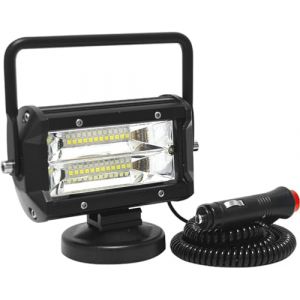 Willpower 1Pcs feux de travail aimanté 5 pouces 13cm 72W phare de travail led avec base magnétique, Spot portatif carré pour offroad voiture camions suv 4x4 (LJ-EU, neuf)