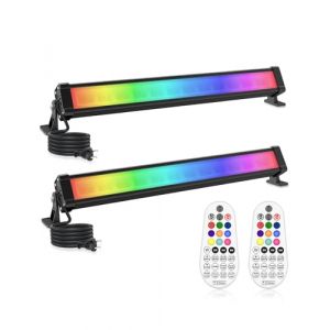 Projecteur Led RGB Barre 25W CLV Spot LED Couleur avec Télécommande RF 360° Barre LED RGB Multicolore et Luminosité Réglable Éclairage LED RGB Minuterie et Mémoire Lampe LED RGB Étanche IP66 pour Bar (kelazhineng-Direct, neuf)