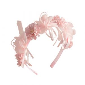 Bandeau floral pour femme - Bandeau floral - Bandeau de cheveux - Bandeau de cheveux - Accessoire de cheveux pour mariage, anniversaire, fête, quotidien - Rose E (Wambere, neuf)