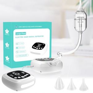 Aspirateur nasal bébé, électrique Aspirateur nasal rechargeable, 9 niveaux de succion, 5 embouts silicone, 10 mélodies, lumières apaisantes Pour nouveau-nés et enfants (CHUANGYIYI TECH, neuf)