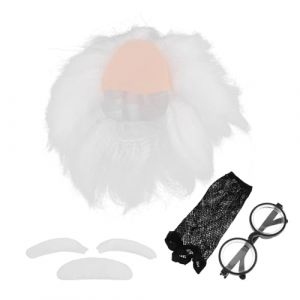 QUMIIRITY 1 Ensemble de de vieil homme perruques drôles de cheveux fous costume de vieil homme pour hommes calvitie blanche courte Plastique (Hudboy, neuf)