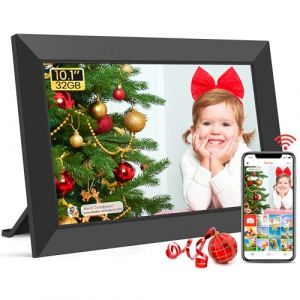 Frameo 10.1Pouces Cadre Photo Num&eacute;rique WiFi, M&eacute;moire Iinterne de 32 Go avec &Eacute;cran Tactile HD 1280 * 800 IPS,Rotation Automatique,Configuration Facile et Partage de Photos ou de Vid&eacute;os Via Frameo (WONNIE Store, neuf)