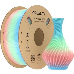 Creality, Filament Hyper en PLA, couleur arc-en-ciel, pour imprimante 3D Ender 3 V3 Plus, conçu pour haute vitesse 600 mm/s, bobine de 1 kg, précision dimensionnelle ± 0,03 mm (Spring) (Creality Official Store, neuf)