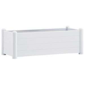 vidaXL Lit Surélevé de Jardin Jardinière d'Extérieur Pot de Fleurs Bac à Plantes Lit de Plantation Plate-Bande Cour PP Blanc 100x43x35 cm (vidaXL FR, neuf)