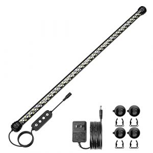 SEAOURA &Eacute;clairage Aquarium avec Minuterie, &Eacute;clairage Submersible pour Bac &agrave; Poissons, avec Allumage/Extinction Automatique, 3 Modes d'&Eacute;clairage, Luminosit&eacute; R&eacute;glable (58cm) (Seaoura, neuf)