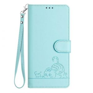 SEAHAI Coque pour Ulefone Note 19 &Eacute;tui Portefeuille, Mignon Chat Emboss&eacute;e Premium PU Cuir Flip Antichoc Housse avec Support/RFID Blocage/Fentes pour Cartes, Vert Clair (Liner-EU, neuf)