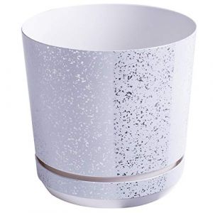 KORAD Pot de Fleur - Marbre Blanc 16 cm - Pot en Plastique Solide, Pot de Fleur et de Plante décoratif pour l'intérieur (KERD, neuf)