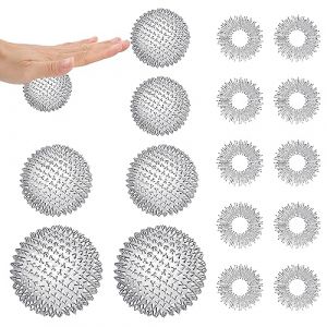 Lot de 6 boules d'acupression magn&eacute;tiques avec 10 anneaux de massage pour doigts, boule de massage magn&eacute;tique, boules de massage h&eacute;risson 32 mm/47 mm/56 mm, kit de massage &agrave; boule h&eacute;risson pour (Qi Yang Sarl Forshop, neuf)
