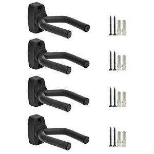 Lot de 4 Guitare Cintre Crochet support mural pour écran support de guitare acoustique Ukulélé basse Mandoline Banjo Supports muraux cintres Noir (4) (DO MORE, neuf)