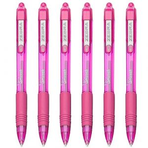 ZEBRA Z-Grip Smooth Lot de 6 stylos à bille rétractables Rose (OMGHC., neuf)