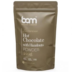 BAM Chocolat en Poudre – Préparation pour Chocolat Chaud Crémeux en Poudre, Avec Cuillère Doseuse – 220g, 7 Tasses, Noisette (BAM - become a master, neuf)