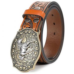 BELTROAD Boucle Western en cuir - Ceinture pour hommes et femmes - Style cowboy et cowgirl - Ceinture en cuir pour homme - Ceinture en cuir pour jeans - Ceinture de No&euml;l - Ceinture pour homme (zhiyuan store, neuf)