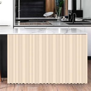 Highdi Rideau Armoire Cuisine Courts, Meuble Rideau Cache Placard Anti Poussière Auto-Adhésif sans Perçage pour sous Evier, Cuisine Porte de Placard, Étagères (Beige,70 * 90cm) (Highdi, neuf)