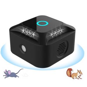 Ultrasonic 2025 Répulsif à ultrasons pour Rats, Chauves-Souris, écureuils et cafards à ultrasons, 360° avec lumière LED, répulsif à ultrasons pour Souris, cafards, Anti-nuisibles enfichables pour (CIGE98, neuf)