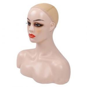 Tête de mannequin féminin - Porte-bijoux en PVC Tête de mannequin de vitrine | Chapeaux féminins réalistes Mannequin élastique | , Affichage de lunettes réaliste, Tête de perruque | Peru élastique (daowu, neuf)