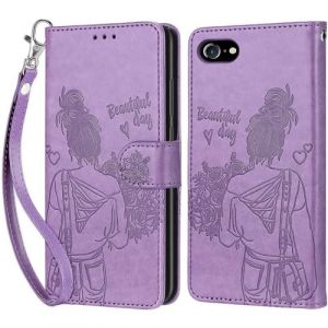 Coque pour iPhone 7 / iPhone 8 / iPhone SE 2020/2022, Housse Etui Portefeuille Cuir Multifonction, Fermeture Magn&eacute;tique &agrave; Clapet Anti-Choc Compatible avec Coque iPhone SE 2020/2022 Book - Violet (KENHONER, neuf)