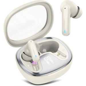 AI Ecouteur Traducteur Instantané, 3 en 1 Oreillette Traducteur Instantané avec 135 Langues, 45H Bluetooth 5.4 Traducteur Vocal Instantané avec 4 Modes de Traduction, Écouteur Traducteur, Blanc (Tangguoliang, neuf)