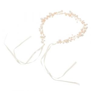 DEARMAMY Ornement de Cheveux de Mariage Bandeau de Perles Ornement de Cheveux de Mari&eacute;e Accessoires de Coiffure Perles Bijou de T&ecirc;te Romantique pour Demoiselles Honneur (Liiane, neuf)