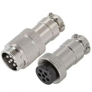 RUNCCI-YUN 1 pi&egrave;ces GX20 6 Broches Aviation Connecteur,20mm souder M&acirc;le et Femelle Amarrage Panneau C&acirc;ble Connecteur d'aviation (GX20 6Pin) (RUNCCI-YUN, neuf)