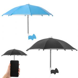 EIHI Mini Parapluie 2 Pcs Portable - Petit Format, Mignon Ventouse (Noir + Bleu Ciel) (EIHI, neuf)