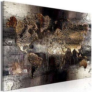 murando - Tableau décoratif Carte du monde 90x60 cm - Impression sur toile colorée - Décoration murale - Cartes de continents d'abstraction fond de texture du monde moderne k-A-0473-b-a (murando, neuf)