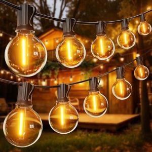 Guirlande Lumineuse Guinguette Exterieur 33.5M - G40 110FT 56+2 LED Ampoules de Guirlandes Jardin Lumiere Exterieure Connectable IP54 Imperm&eacute;able Guirlande Lumi&egrave;res Ext&eacute;rieur Terrasse Pergola Balcon (TORKASE, neuf)
