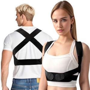 Cofoe Dos droit Ceinture de maintien du dos Correction de la posture du dos Femme, Étireurs de dos Ceinture de maintien du dos réglable pour épaules nuque (Noir, M) (CofoeDirect, neuf)