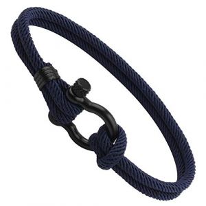 Bracelet Tress&eacute; en Corde Nautique pour Homme et Femme - Fermoir Unisexe, Bracelet d'Amiti&eacute; et d'Ancre - Fait &agrave; la Main, Manchette Tiss&eacute;e (星曦商贸, neuf)
