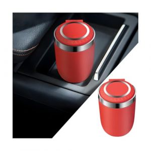 CGEAMDY Mini Cendrier De Voiture, Cendrier-Voiture En Acier Inoxydable Avec Couvercle, Mini Cendrier De Voiture Avec Lumi&egrave;re Led, Cendrier Voiture Voyage Portable Avec Couvercle &Agrave; Lumi&egrave;re Led(Rouge) (CGE Auto, neuf)
