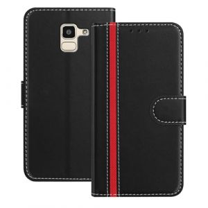 Ucikov Pochette en Cuir pour Samsung Galaxy J6 2018,Housse Protection &Eacute;tanche Incassable Rabat Premium Portefeuille Magn&eacute;tique Carte Bleue &Eacute;tui Coque pour Samsung Galaxy J6 2018,Noir (Ucikov, neuf)