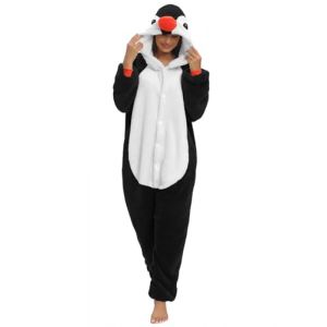 Xinlong Combinaison Pyjama Femme Kigurumi D&eacute;guisement de Panda Onesie Oversized Adulte Costume d'halloween Unisexe avec Capuche Poches (Xinlong Technology, neuf)